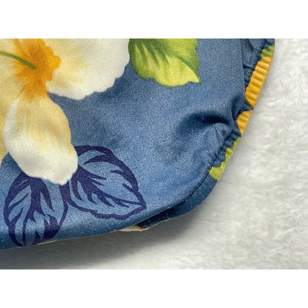 La Cabana Swimsuit Women's Size 10 Vintage 80's 90's Blue Hawaiian Flowers - Picture 7 of 10